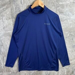 Tesla  long sleeve mock neck blue stretchy fitted compression men's top Size XL